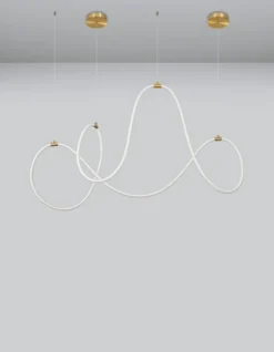 Lampa wisząca Mislumes LED złoto-biała