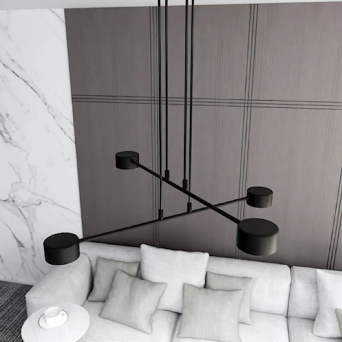 Lampa wisząca Moddus czarna x4