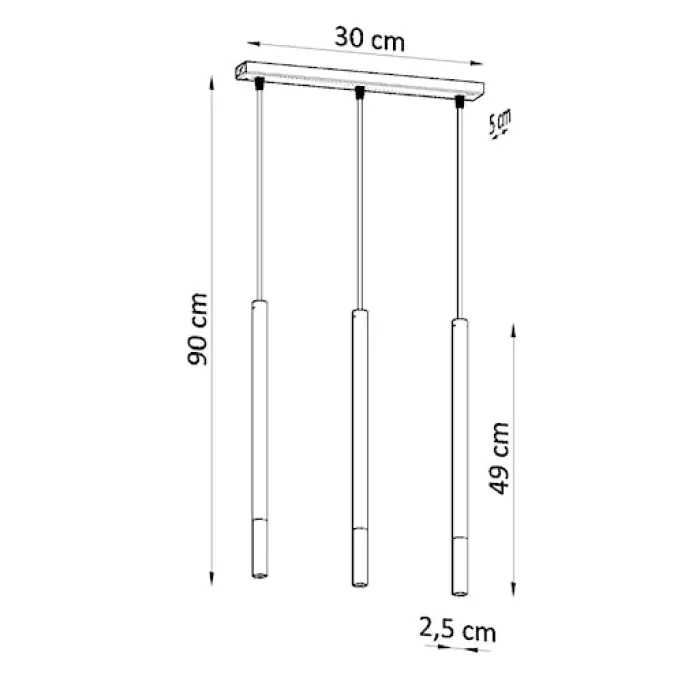 Lampa wisząca Mozaica 3L czarny/chrom