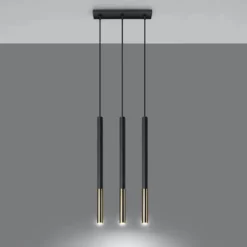 Lampa wisząca Mozaica 3L czarny/złoto