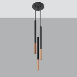 Lampa wisząca Mozaica 3P czarny/miedź