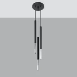 Lampa wisząca Mozaica 3P czarny/chrom