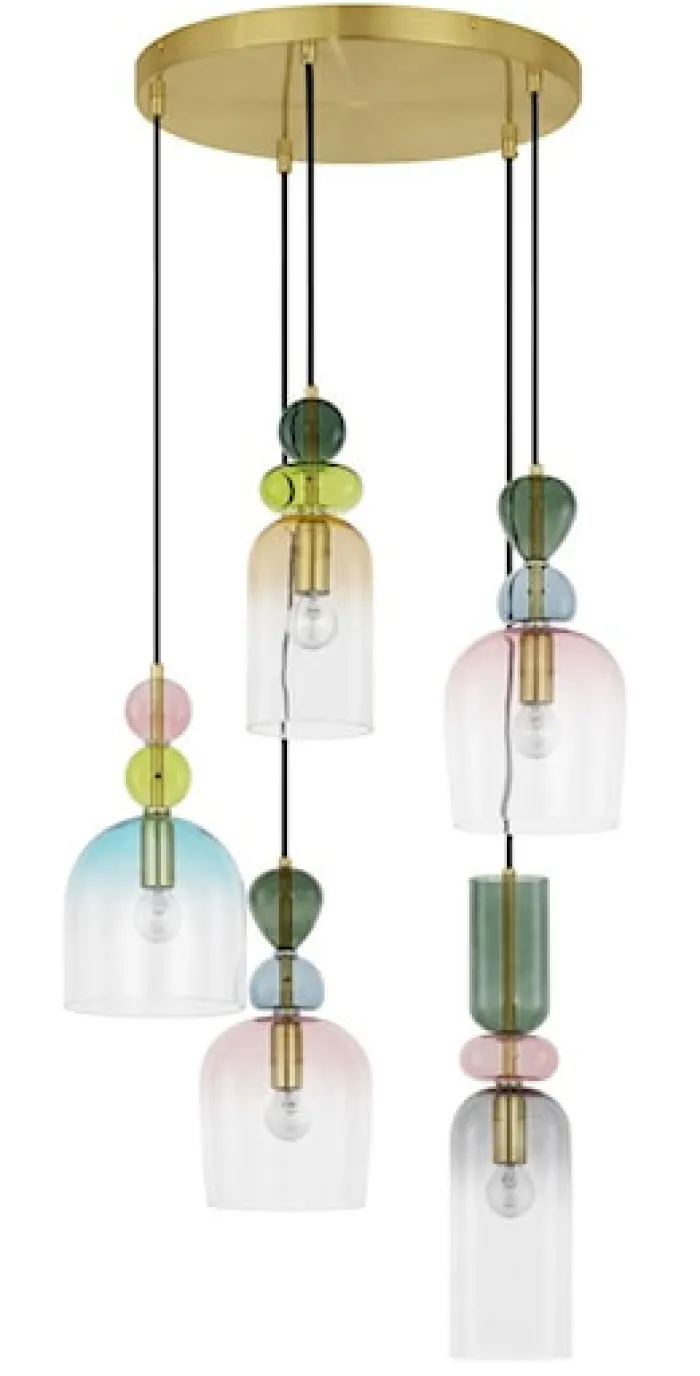 Lampa wisząca Nouvede x5 wielokolorowa