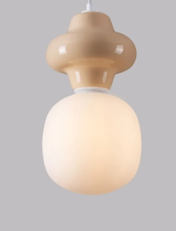 Lampa wisząca Parive I beżowo-biała