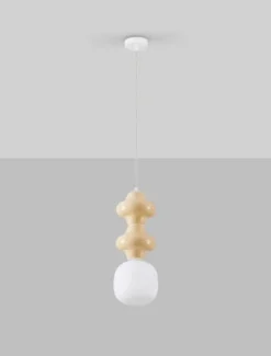 Lampa wisząca Parive II beżowo-biała