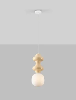 Lampa wisząca Parive II beżowo-biała