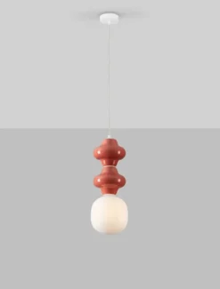 Lampa wisząca Parive II czerwono-biała