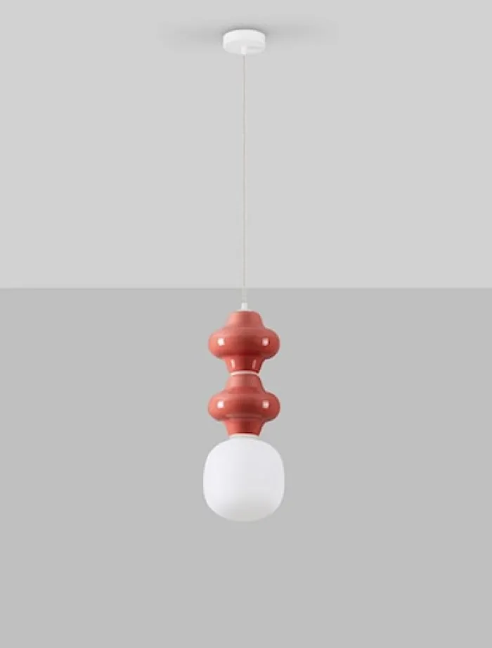 Lampa wisząca Parive II czerwono-biała