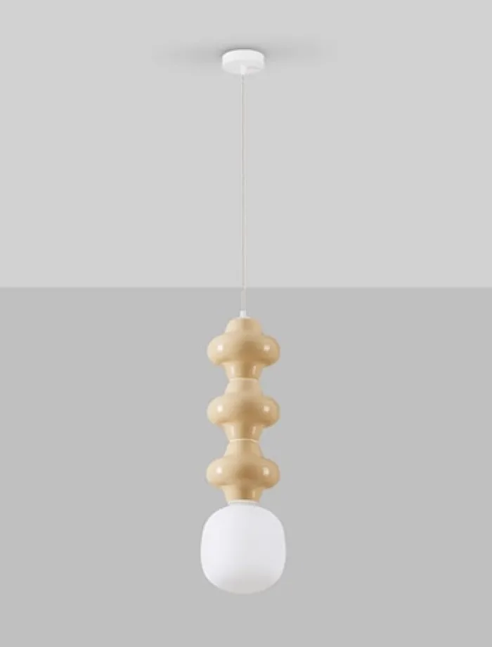 Lampa wisząca Parive III beżowa
