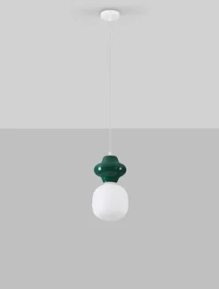 Lampa wisząca Parive I zielono-biała