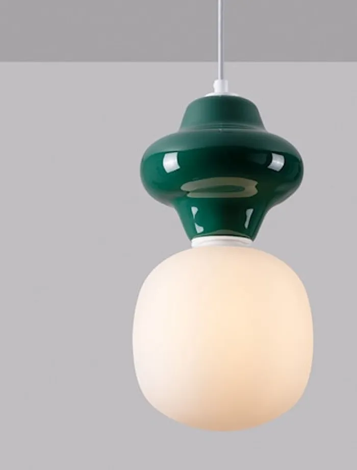 Lampa wisząca Parive I zielono-biała