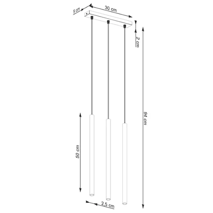 Lampa wisząca Pastelo 3 ochra czerwona