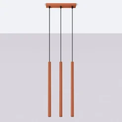 Lampa wisząca Pastelo 3 ochra czerwona
