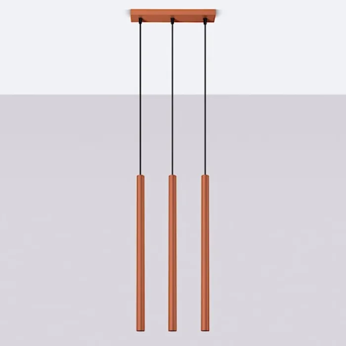 Lampa wisząca Pastelo 3 ochra czerwona