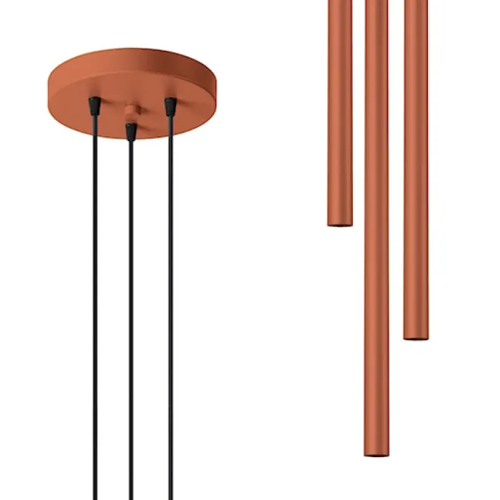 Lampa wisząca Pastelo 3P ochra czerwona