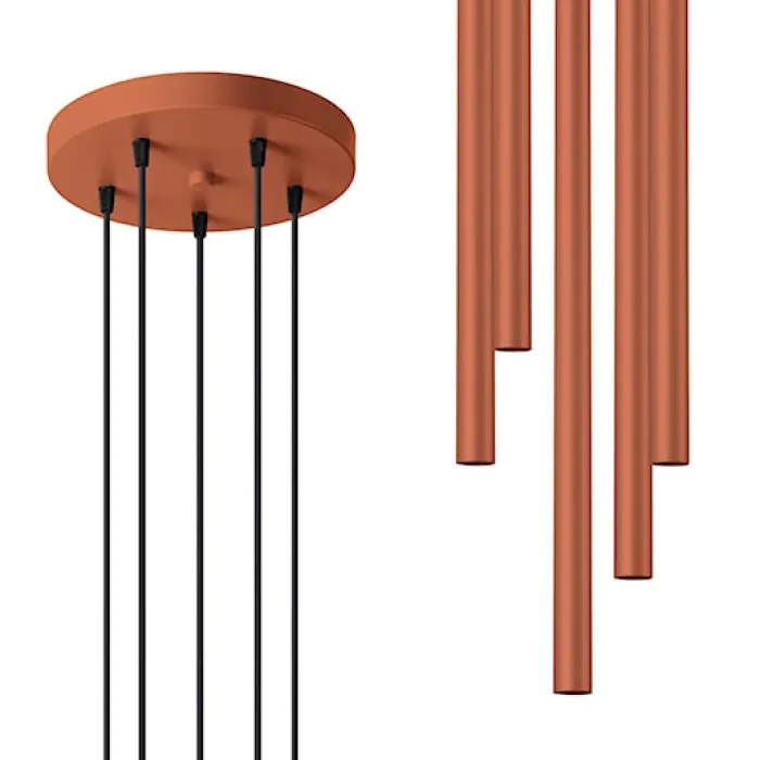 Lampa wisząca Pastelo 5P ochra czerwona