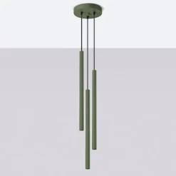Lampa wisząca Pastelo 3P zielona oliwka