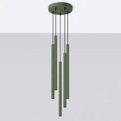 Lampa wisząca Pastelo 5P zielona oliwka
