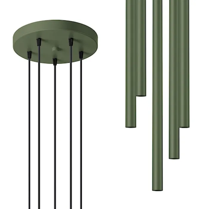 Lampa wisząca Pastelo 5P zielona oliwka