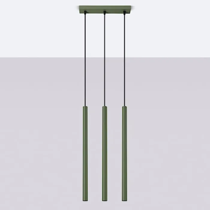 Lampa wisząca Pastelo 3 zielona oliwka