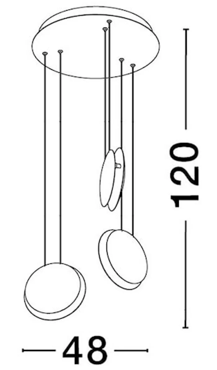 Lampa wisząca Rabbels LED złoto-czarna