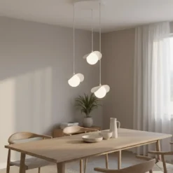 Lampa wisząca Ritual x3 biała na okrągłej podsufitce