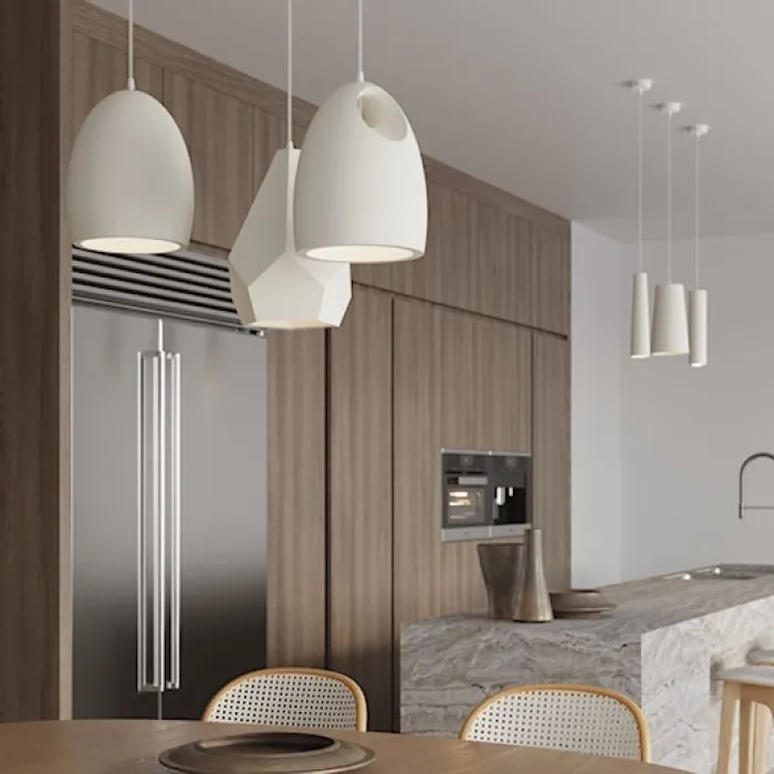 Lampa wisząca Siegg z ceramiki cylindryczna średnica 7,5 cm biała