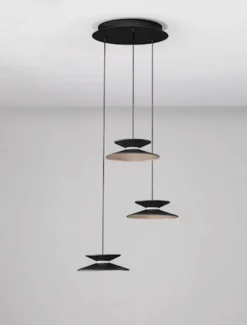 Lampa wisząca Sketter LED x3 złoto-czarna