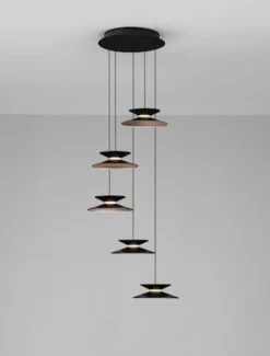 Lampa wisząca Sketter LED x5 złoto-czarna