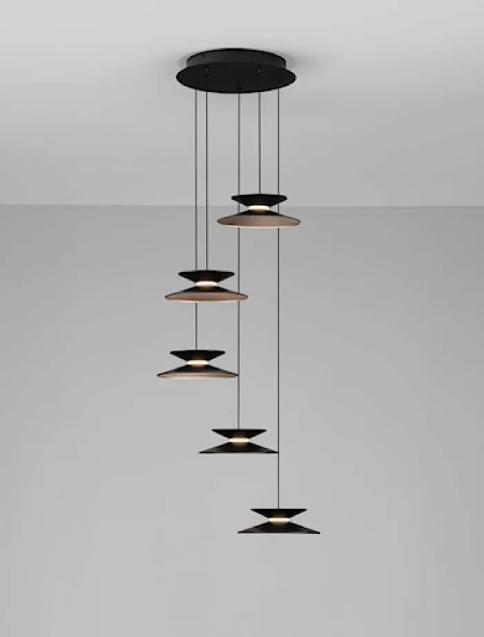 Lampa wisząca Sketter LED x5 złoto-czarna