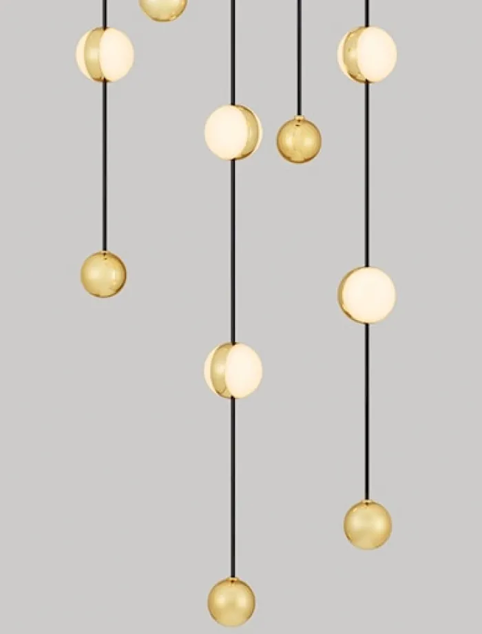 Lampa wisząca Systally LED 200 cm złoto-czarna