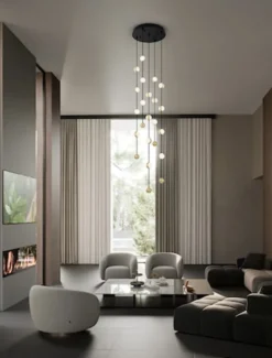 Lampa wisząca Systally LED 200 cm złoto-czarna