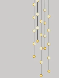 Lampa wisząca Systally LED 200 cm złoto-czarna