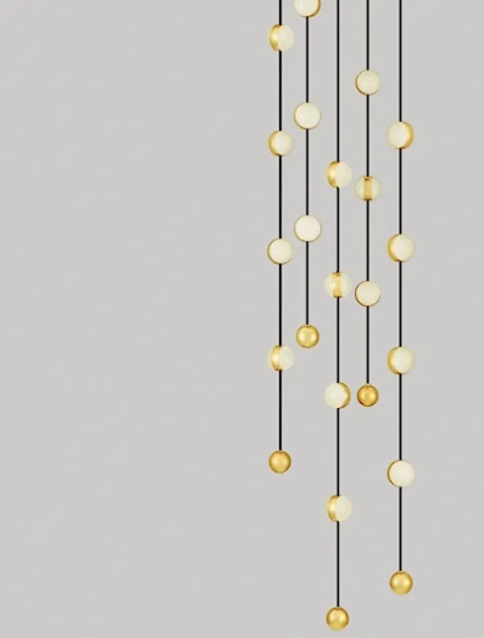 Lampa wisząca Systally LED 200 cm złoto-czarna