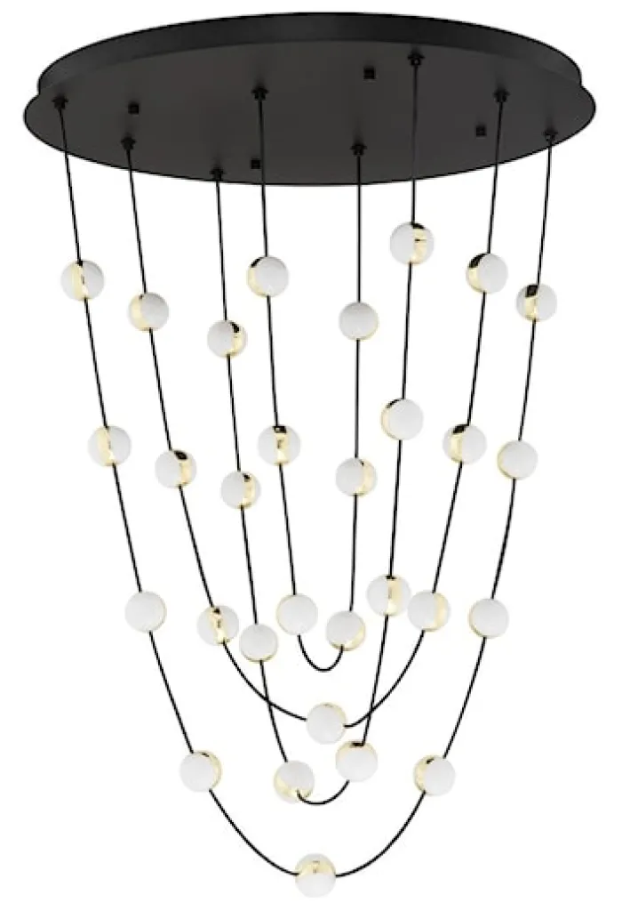 Lampa wisząca Systally LED 120 cm złoto-czarna