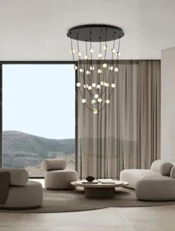 Lampa wisząca Systally LED 120 cm złoto-czarna