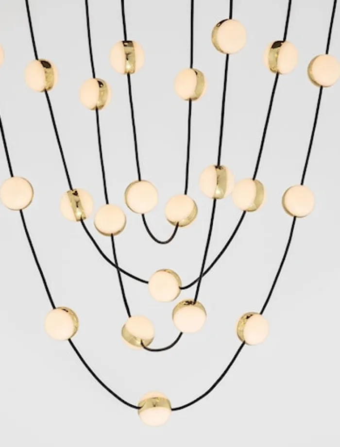 Lampa wisząca Systally LED 120 cm złoto-czarna