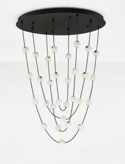 Lampa wisząca Systally LED 120 cm złoto-czarna