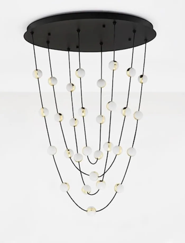 Lampa wisząca Systally LED 120 cm złoto-czarna