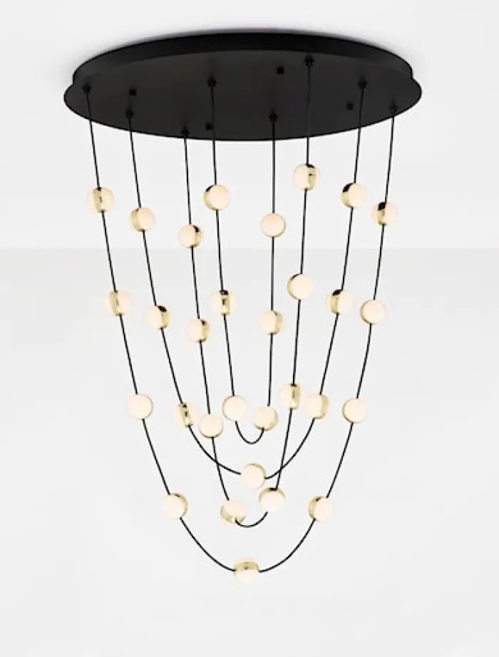 Lampa wisząca Systally LED 120 cm złoto-czarna