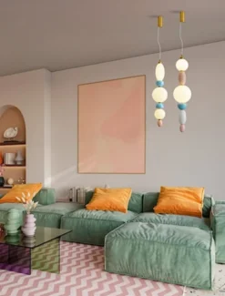 Lampa wisząca Texells LED niebiesko-złota
