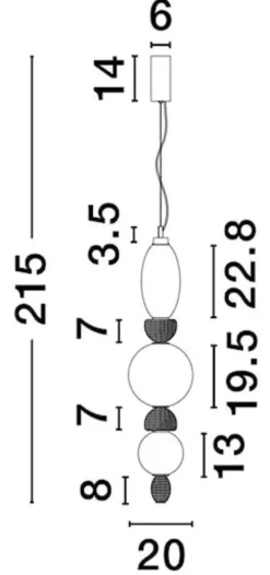 Lampa wisząca Texells LED niebiesko-złota