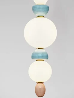 Lampa wisząca Texells LED niebiesko-złota