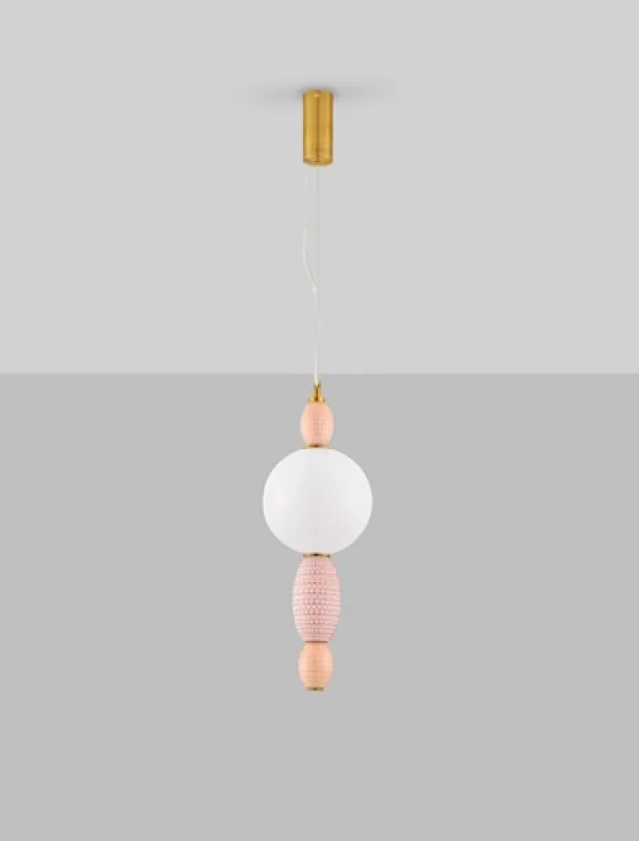Lampa wisząca Texells LED różowo-złota