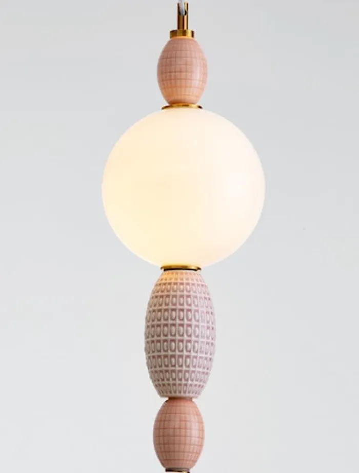 Lampa wisząca Texells LED różowo-złota