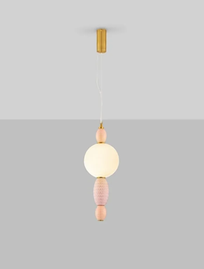 Lampa wisząca Texells LED różowo-złota