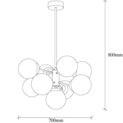 Lampa wisząca Tuiren x9 miedziana