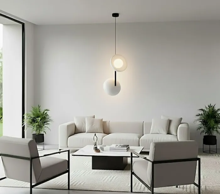 Lampa wisząca Vanila x2 ciepły szary