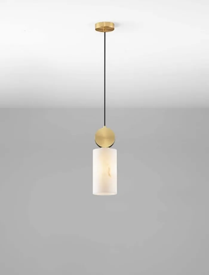 Lampa wisząca Xiteen złota marmurowa