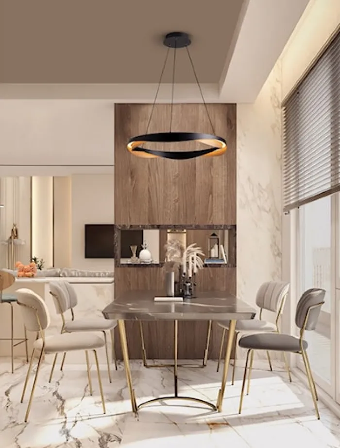 Lampa wisząca Yoffus LED złoto-czarna